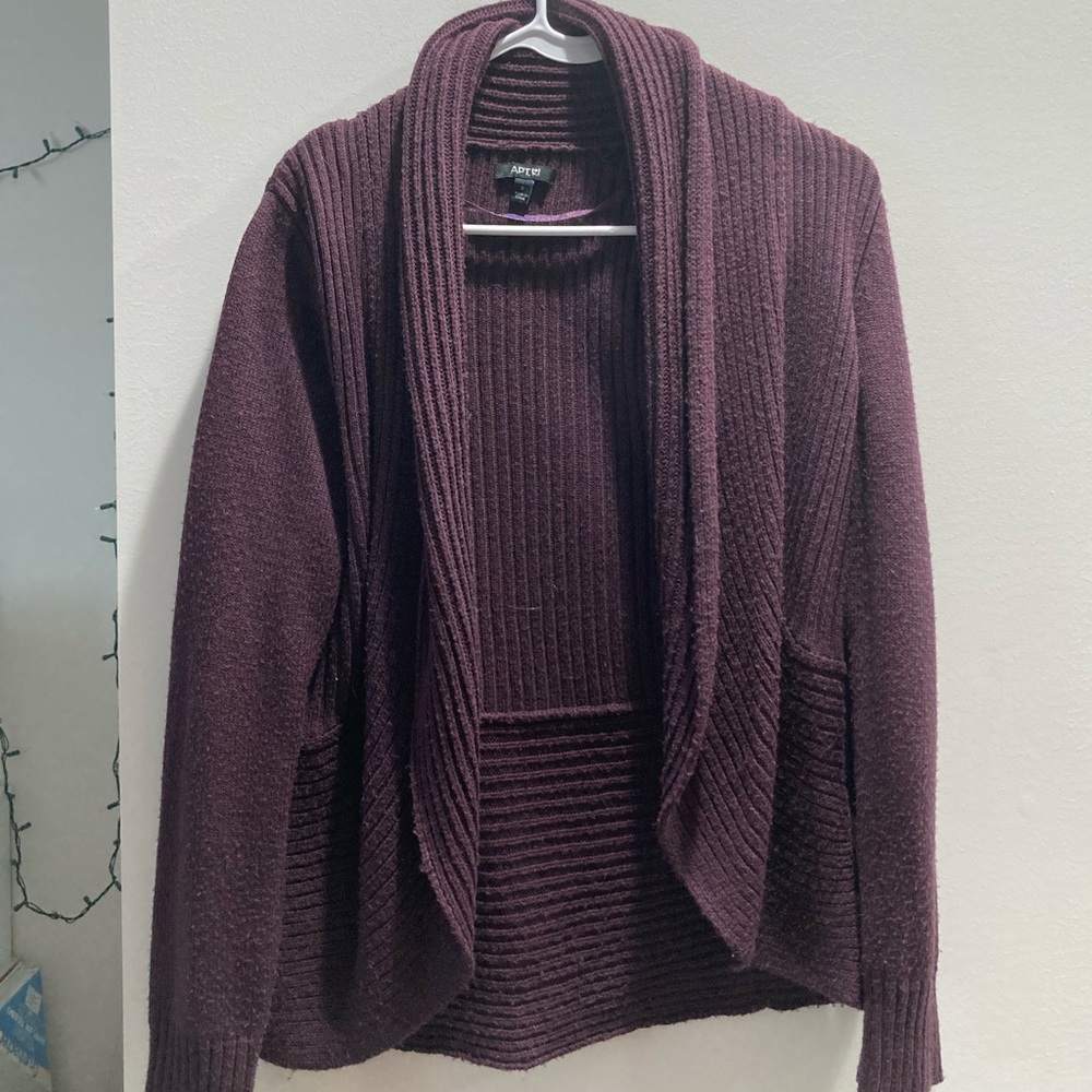Small Apt 9 eggplant cardigan